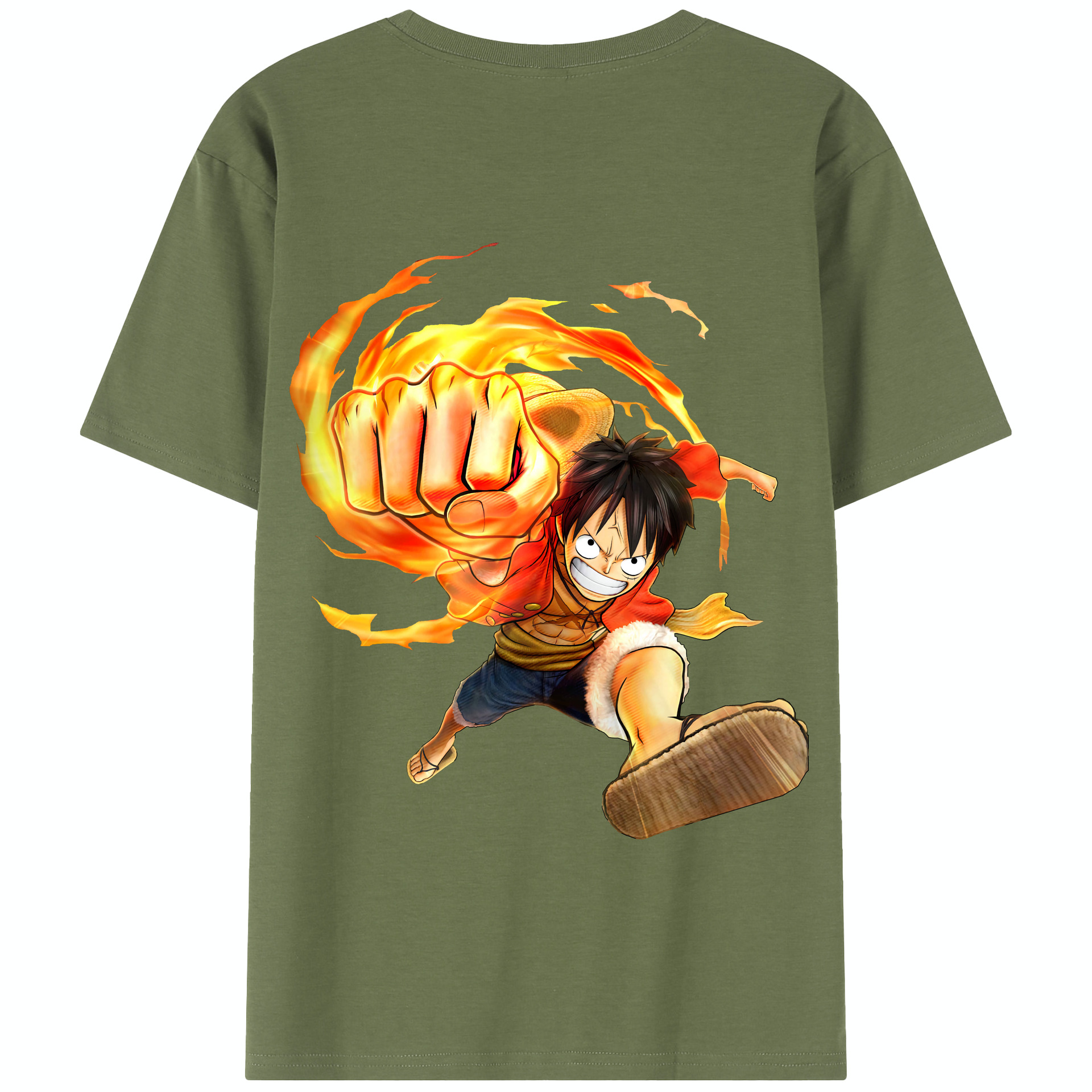 ワンピース モンキー・D・ルフィ ONE PIECE Monkey D. Luffy 綿100％半袖Tシャツ（背面プリント）